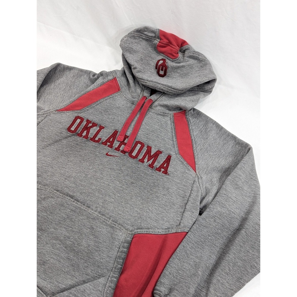 Distressed VTG Nike Team Oklahoma Sooners‎ Hoodie Center Swoosh Mens Size Small